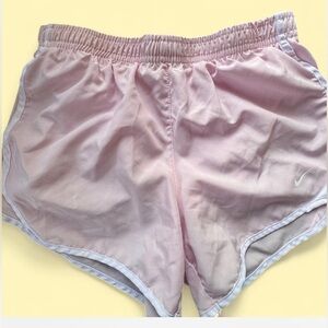 Nike Pink and White Dri-FIT Shorts girls medium